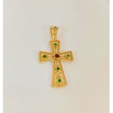 ΓΥΝΑΙΚΕΙΟΣ ΣΤΑΥΡΟΣ ΧΡΥΣΟ K14 με Ημιπολύτιμους λίθους CRG94